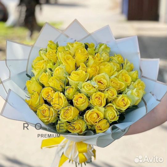 51 жёлтая роза, цветы, букет, 101, 41, 39,25