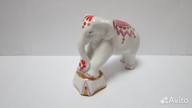 Фарфоровая Статуэтка Цирковой Слон Дулево СССР