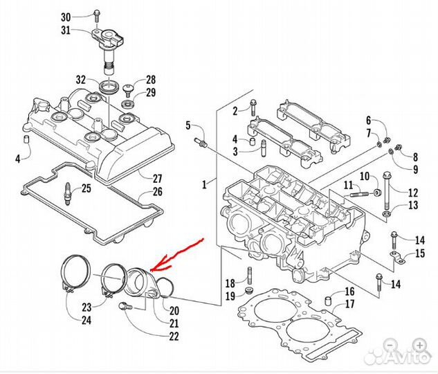 Впускной коллектор снегохода Arctic Cat bearcat Z1