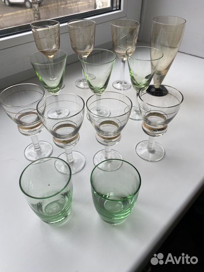 Рюмка на ножке СССР цветное стекло раритет