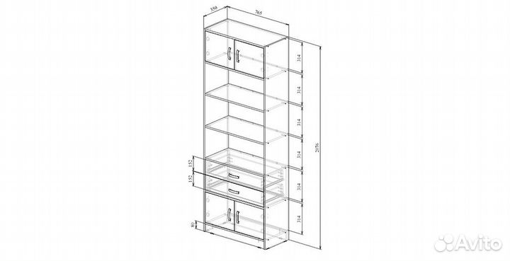 Стеллаж в комплекте «Либерти-51»