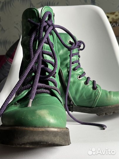 Зеленые ботинки 40