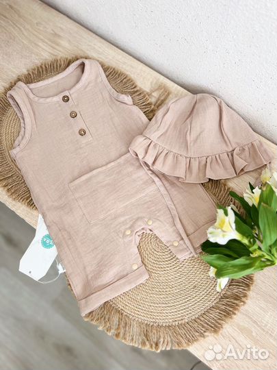 Муслиновый песочник с панамой