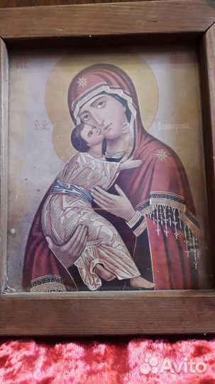 Старинная Икона Владимирская Божья Матерь