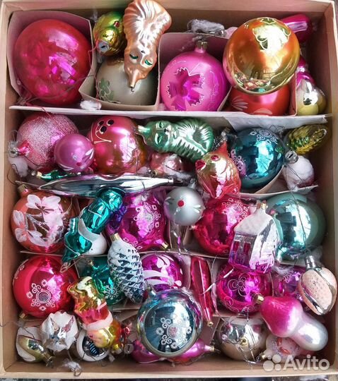Елочные игрушки стекло СССР