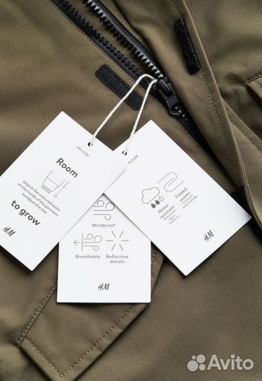Парка дождевик hm 110 116 134 140