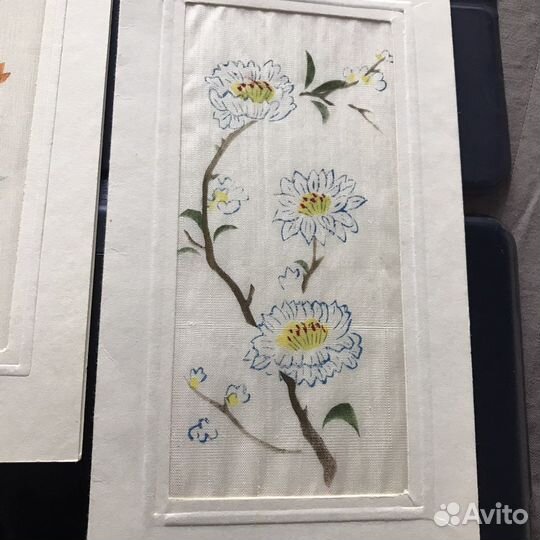 Старинные открытки, роспись по шелку