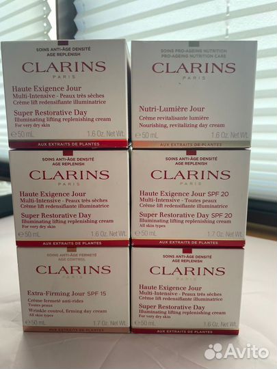 Крем для лица clarins, biotherm, estee lauder