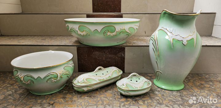 Набор Умывальник рукомойник 1930х Бельгия