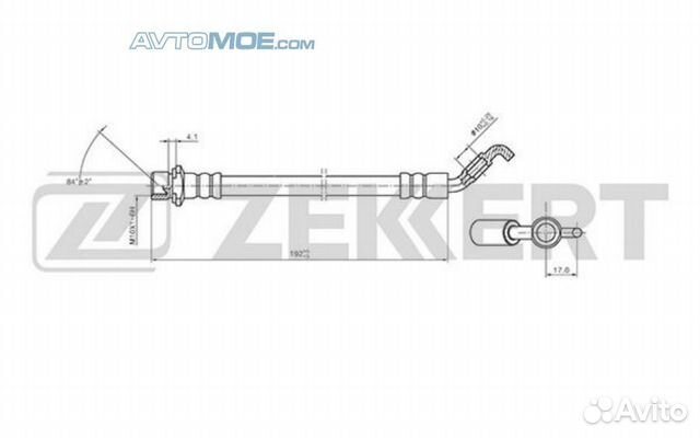 Шланг тормозной задний BS9406 zekkert