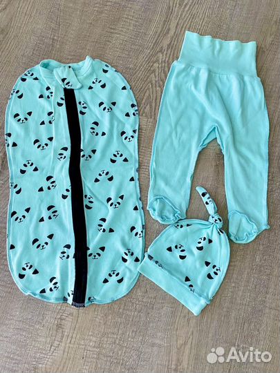 Кокон, ползунки и шапочка