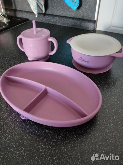 Силиконовый набор детской посуды