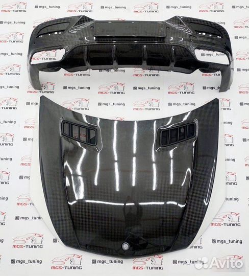 Карбоновые капот + диффузор Mercedes GLE купе 292
