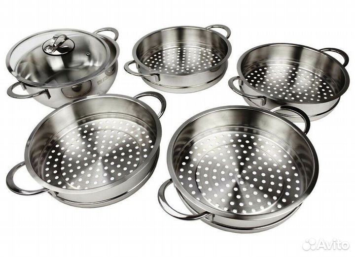 Посуда кастрюля мантоварка пароварка из нержавейки