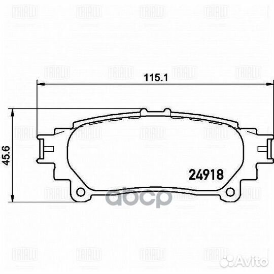 Колодки дисковые задние 115x46x15 Lexus IS II