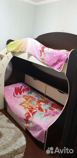 Детская двухярусная кровать с матрасом бу