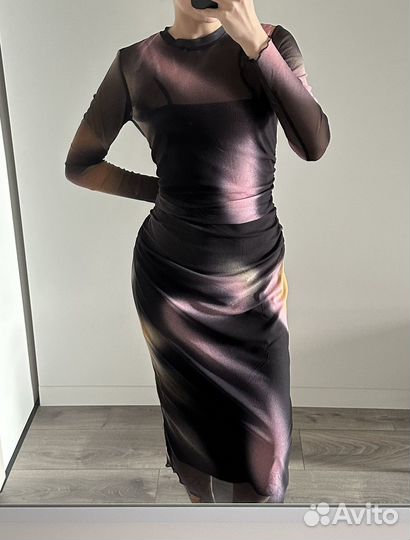 Платье ASOS миди полупрозрачное