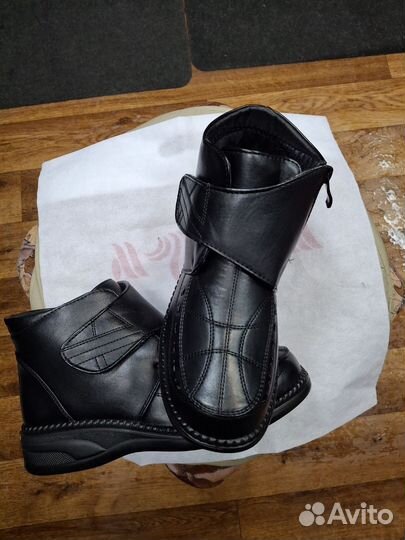 Королевский размер. Женские, кожаные ботинки