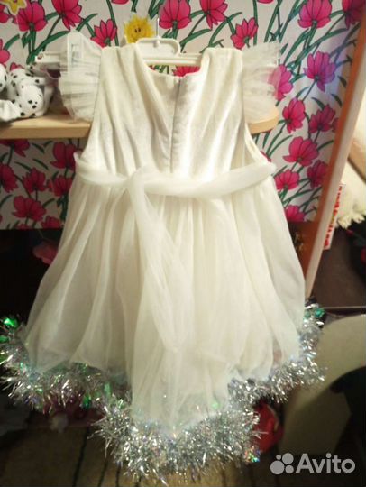 Платье снежинки 98-104см