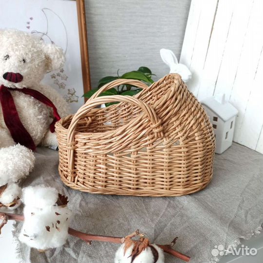 Люлечка кроватка плетеная корзина для кукол