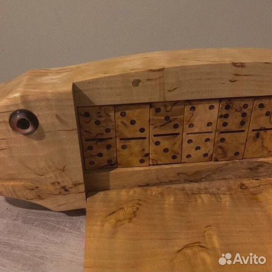 Домино «Щука» (Карельская береза)