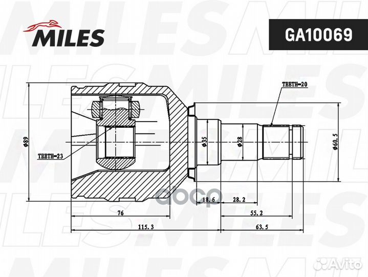 Шрус toyota avensis T250/auris E150/corolla X E