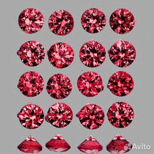 Рубин натуральный 0,89Ct 1,4мм 60шт VVS Мозамбик