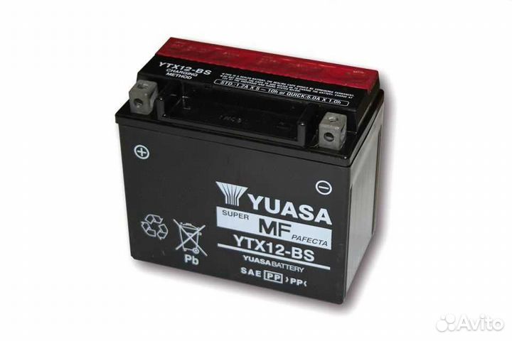 Аккумулятор GS Yuasa AGM 10Ач прям. поляр.YTX12-BS