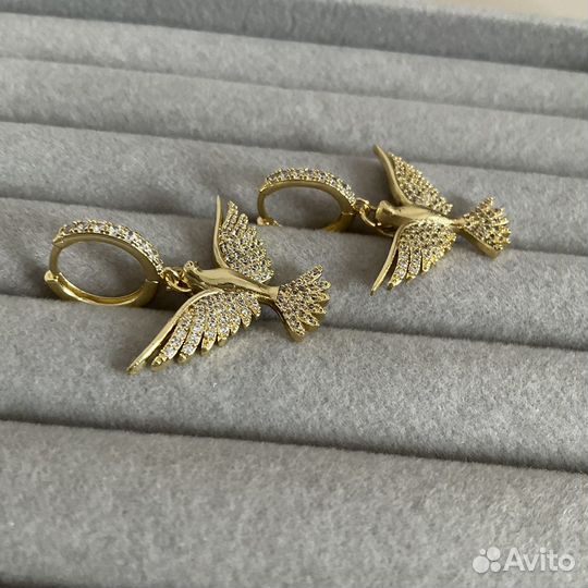 Птица Феникс роскошные серьги