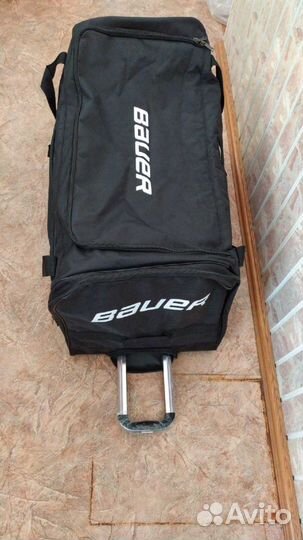 Баул хоккейный 38 чёрный три колеса