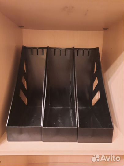 Лотки-органайзеры вертикальные канцелярские чёрные