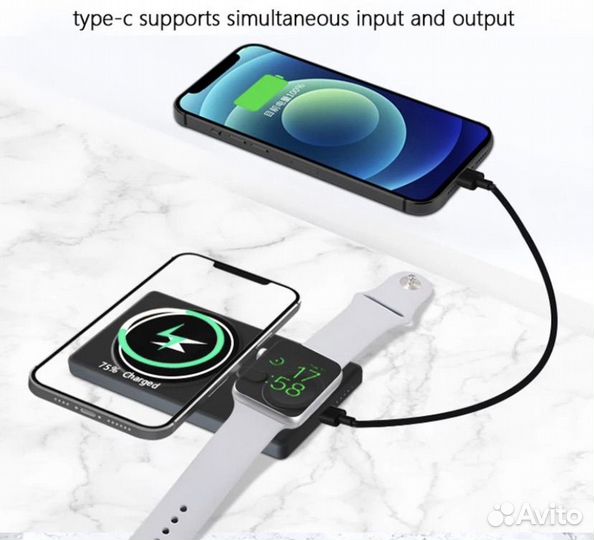 Беспроводная магнитная зарядка Magsafe 3в1