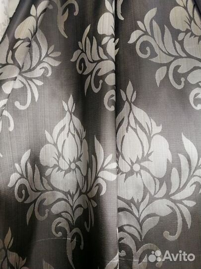 Портьера с дизайном Дамаск растительный