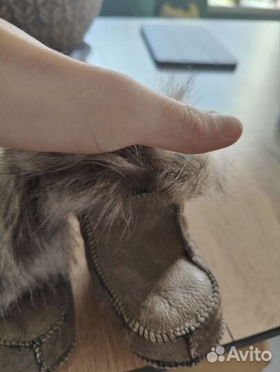 Пинетки коричневые кожа