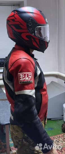 Мотокуртка кожаная мужская 48