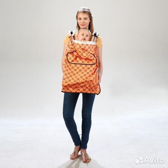 Накидка-дождевик на хипсит,оранжевая