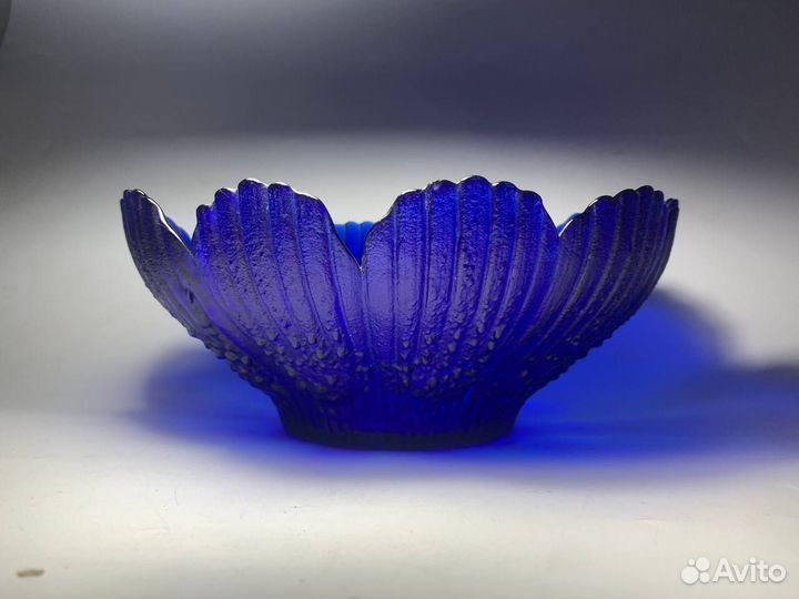 Конфетница большая цветное стекло СССР