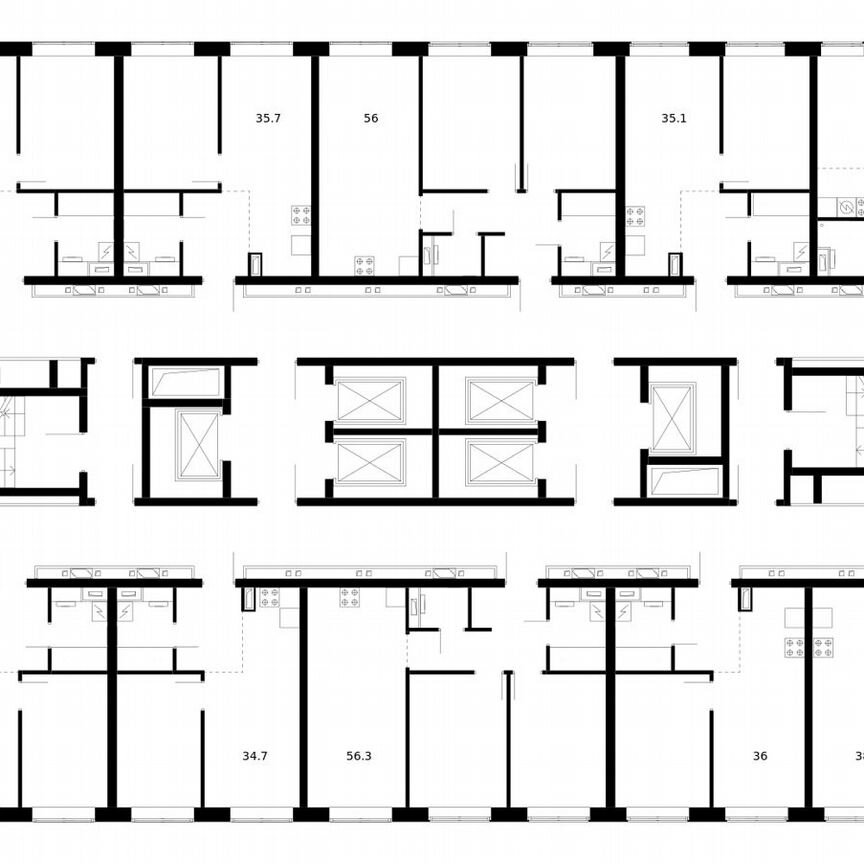 2-к. квартира, 55 м², 35/62 эт.