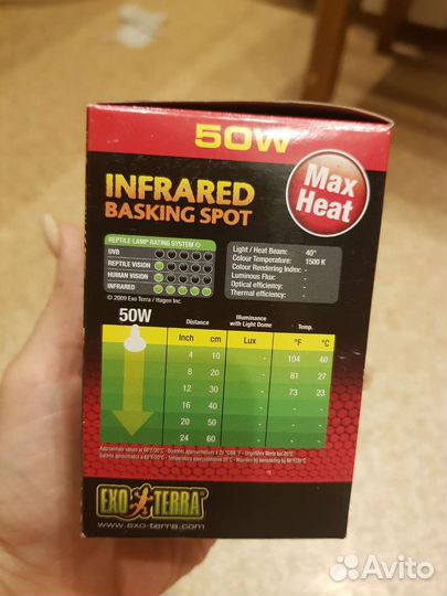 Инфракрасная лампа для краснухой черепахи 50вт