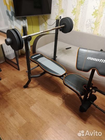 Скамья для жима + штанга