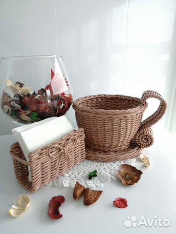 Чашка-конфетница плетеная