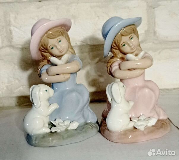 Фарфоровые статуэтки девочка, ангел