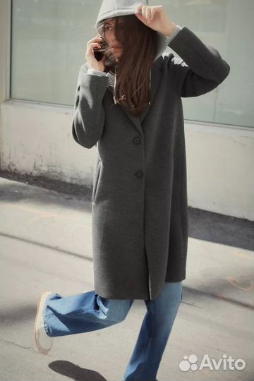 Пальто Zara с капюшоном