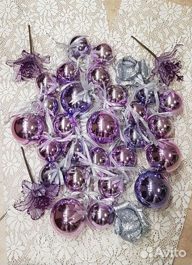 Новогодние игрушки 33шт.,венок