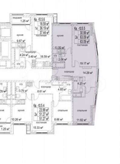 2-к. квартира, 64 м², 9/22 эт.