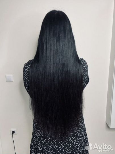 Волосы для наращивания 70 см чёрные
