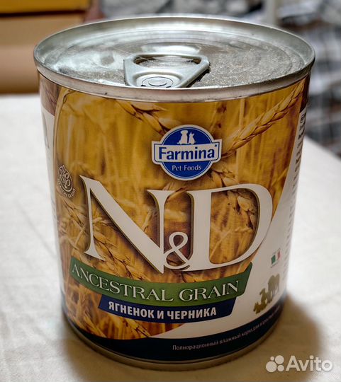 Farmina корм для собак, ягненок с черникой 285г