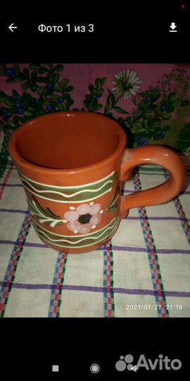 Кружка глиняная