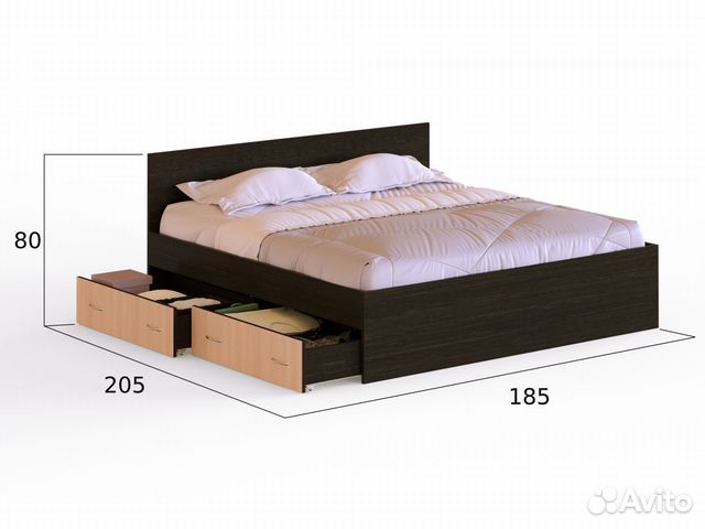 Кровать с матрасом 180х200 Марс с ящиками