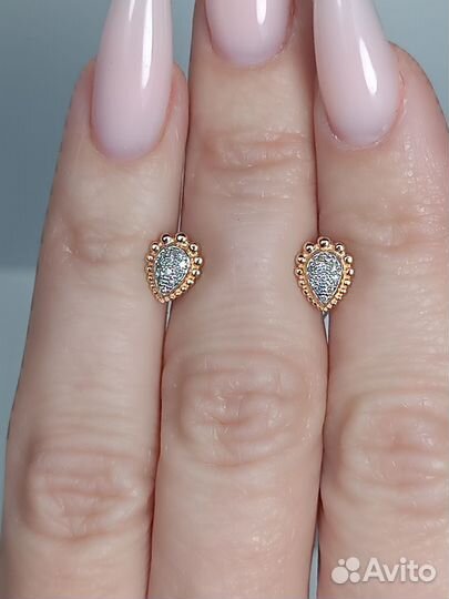 Серьги пусеты новые 585* бр-ты